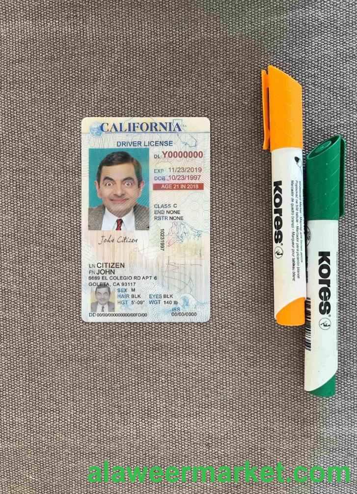 USA California driving license under 21 photolook FRONT
